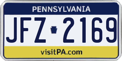 PA license plate JFZ2169
