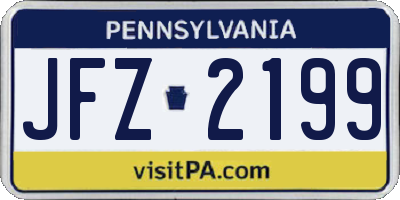 PA license plate JFZ2199