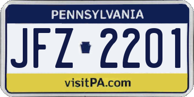 PA license plate JFZ2201