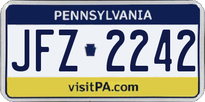 PA license plate JFZ2242