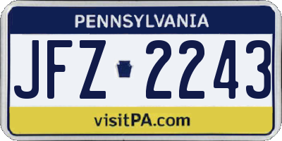 PA license plate JFZ2243