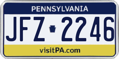 PA license plate JFZ2246