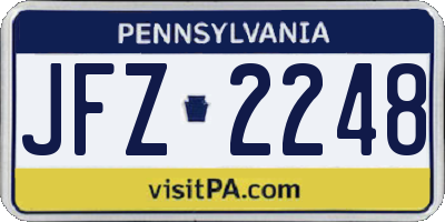 PA license plate JFZ2248