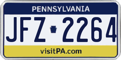 PA license plate JFZ2264