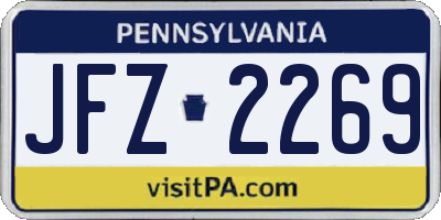 PA license plate JFZ2269