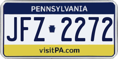 PA license plate JFZ2272