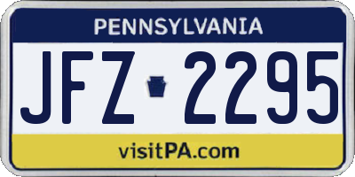 PA license plate JFZ2295