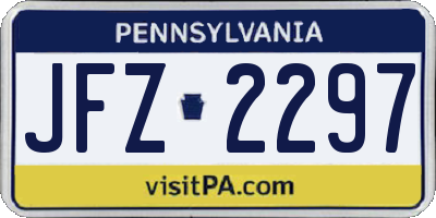 PA license plate JFZ2297