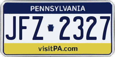 PA license plate JFZ2327