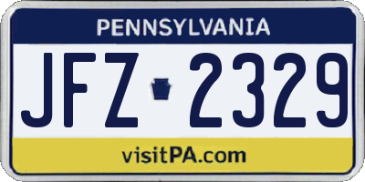 PA license plate JFZ2329