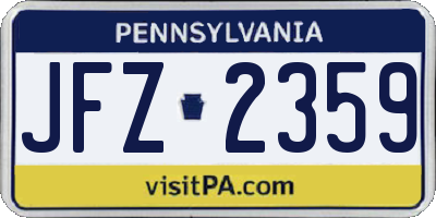 PA license plate JFZ2359