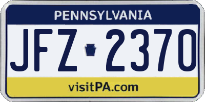 PA license plate JFZ2370