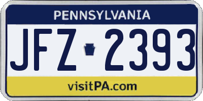 PA license plate JFZ2393