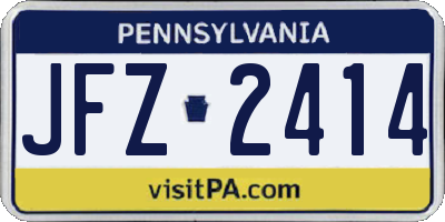 PA license plate JFZ2414