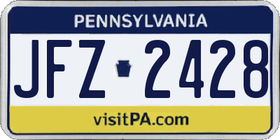 PA license plate JFZ2428