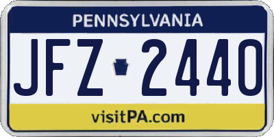 PA license plate JFZ2440
