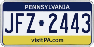 PA license plate JFZ2443