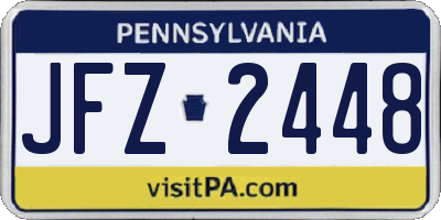 PA license plate JFZ2448
