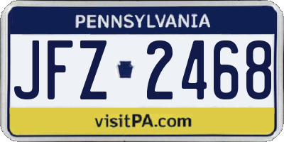 PA license plate JFZ2468
