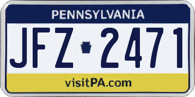 PA license plate JFZ2471