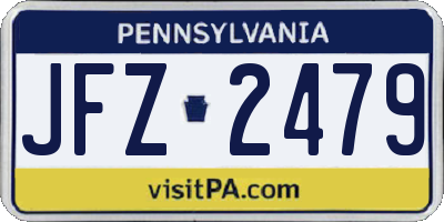 PA license plate JFZ2479