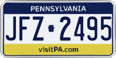 PA license plate JFZ2495