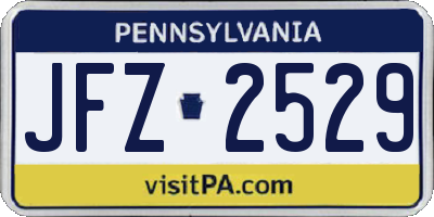 PA license plate JFZ2529