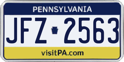 PA license plate JFZ2563