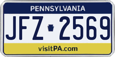 PA license plate JFZ2569