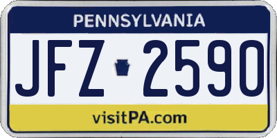 PA license plate JFZ2590