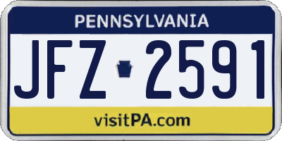 PA license plate JFZ2591