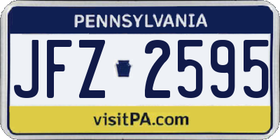 PA license plate JFZ2595