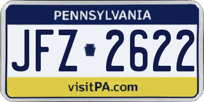 PA license plate JFZ2622