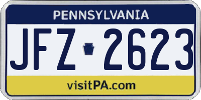 PA license plate JFZ2623