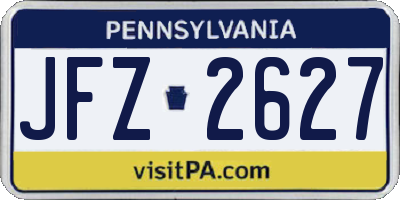 PA license plate JFZ2627