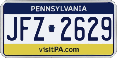 PA license plate JFZ2629