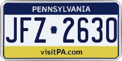 PA license plate JFZ2630
