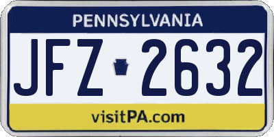 PA license plate JFZ2632