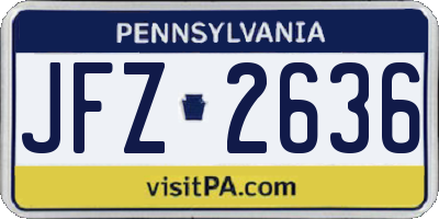 PA license plate JFZ2636