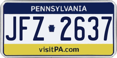 PA license plate JFZ2637