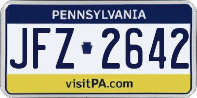 PA license plate JFZ2642