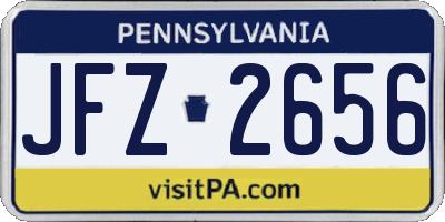 PA license plate JFZ2656