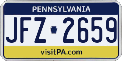 PA license plate JFZ2659