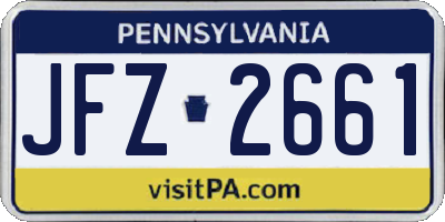 PA license plate JFZ2661