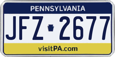 PA license plate JFZ2677