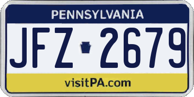 PA license plate JFZ2679