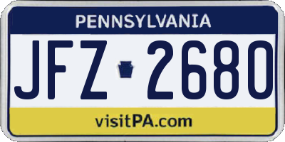 PA license plate JFZ2680