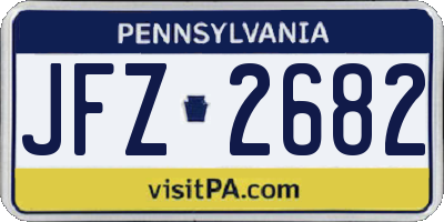 PA license plate JFZ2682