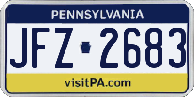 PA license plate JFZ2683