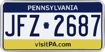 PA license plate JFZ2687